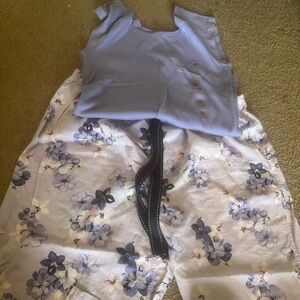 Women Floral Pajama Pants & Purple Tank- NEW SZ-L